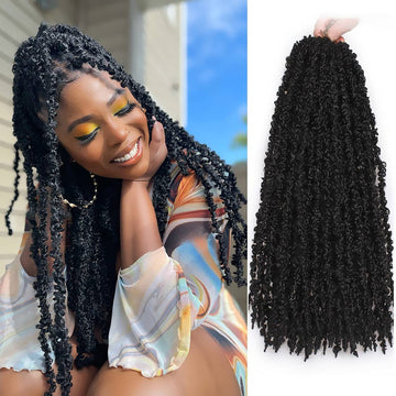 18inch Butterfly Locs Crochet Hair Pre-looped Synthetic Faux Locs Distressed Crochet Braids Extended